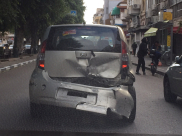  بالصور: حادث طرق بين مركبتين دون وقوع اصابات في يافا 